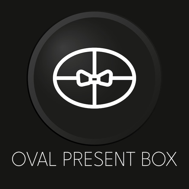 Oval present box minimal vector line icon on 3D button isolated on black background Premium VectorxA