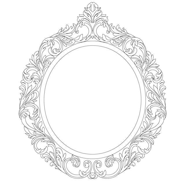 Vector oval vintage frame. vector.