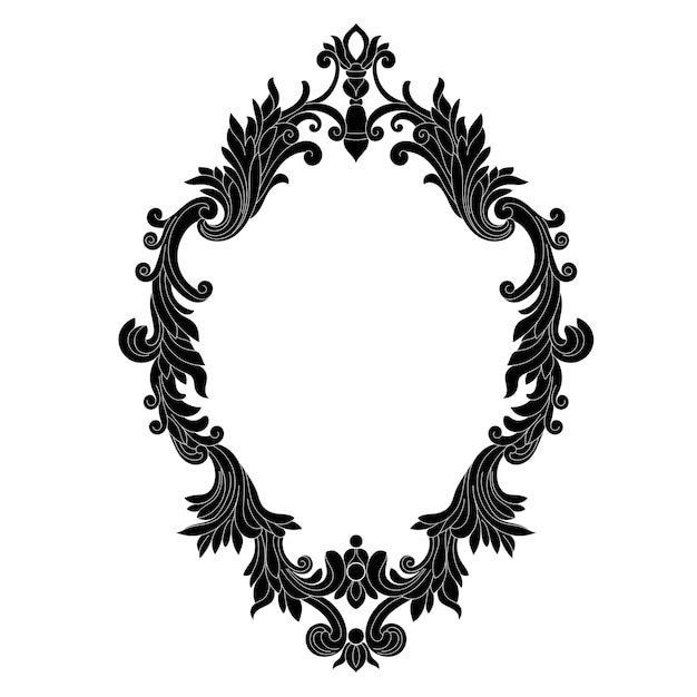 Oval vintage frame. Vector.