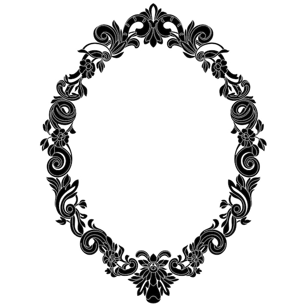 Oval vintage frame. Vector.