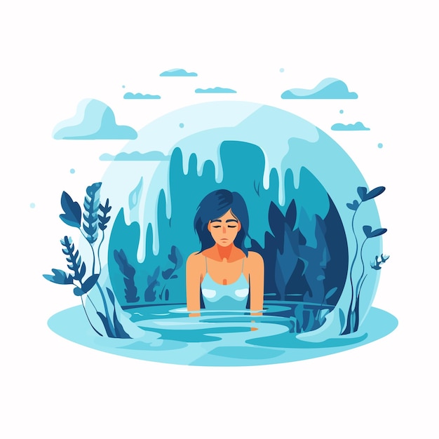 Overcoming Water Phobia Anxious Person Facing Aquaphobia Concept