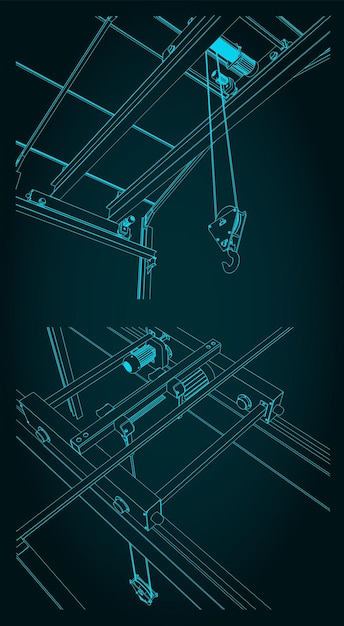 Overhead crane and warehouse structure