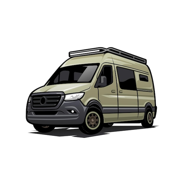 Overland vehicle motorhome camping car vector, best for illustration and company logo