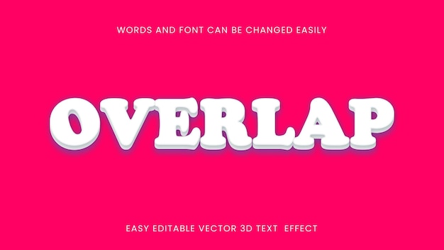 Overlap text style 3d font design