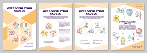 Overpopulation causes orange brochure template