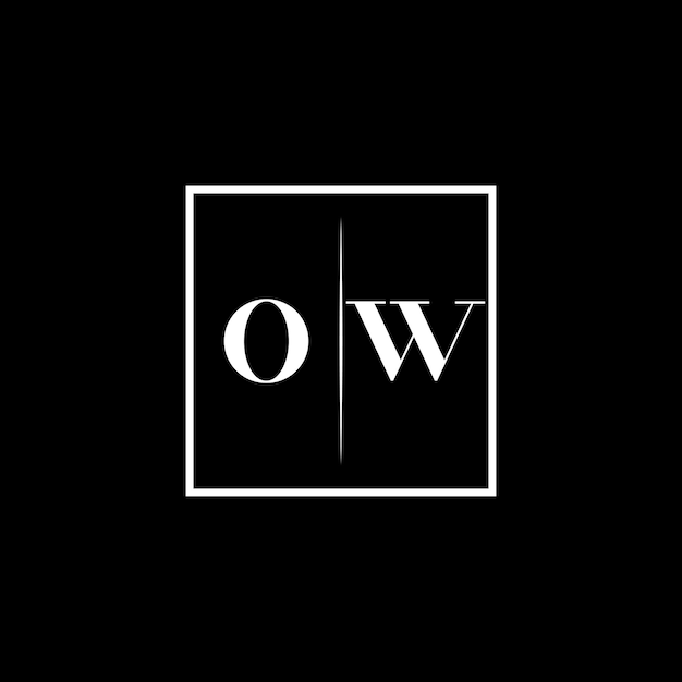 Vector ow minimalist typography logo