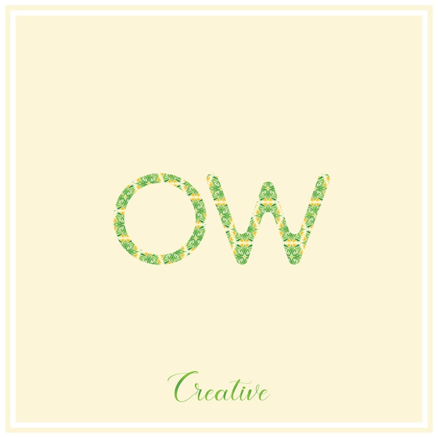 OW Natural Green Logo Latter Logo design Vector Illustration Creative Logo Minimal Logo Monogram