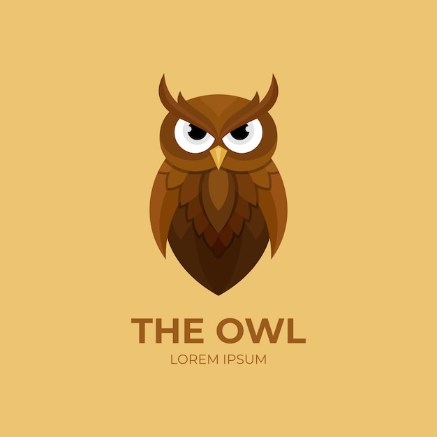 Owl bird cartoon vector logo design animal owl icon symbol for smart owl education vector illustration