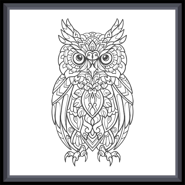 Vector owl bird mandala arts isolated on white background