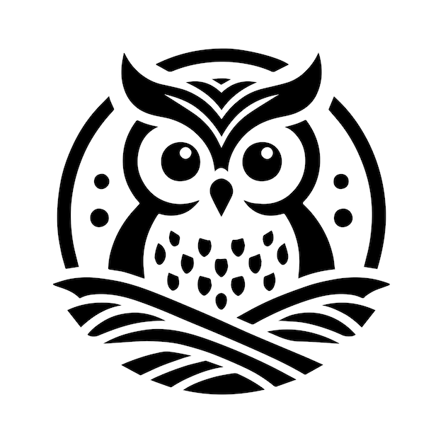 Owl bird silhouette flat vector illustration