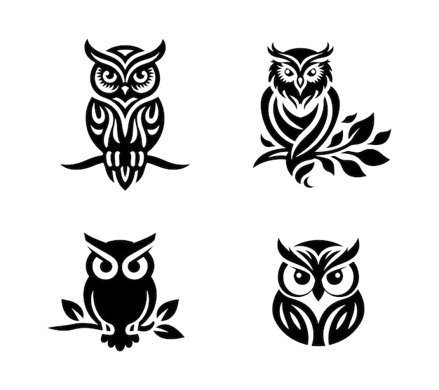 Owl bird silhouette vector illustration