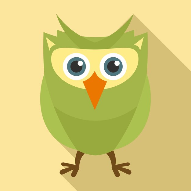 Owl character icon Flat illustration of owl character vector icon for web design