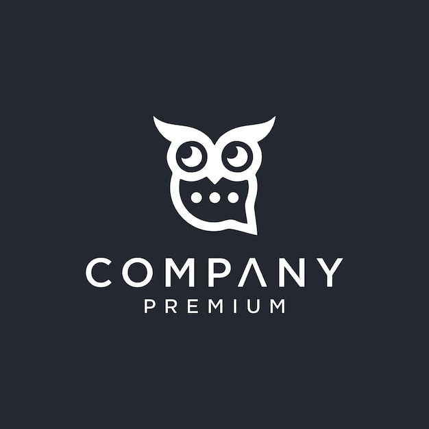 owl and chat logo design template