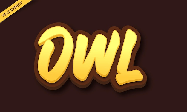 Owl color text effect design