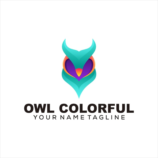 owl colorful logo mascot illustration