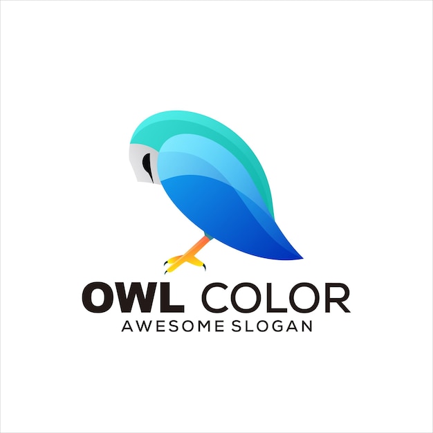 owl colorful logo mascot illustration