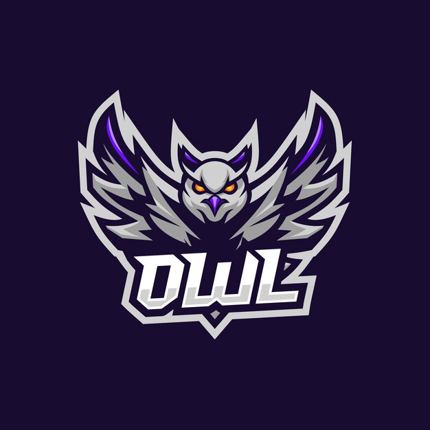 Vector owl esport logo awesome