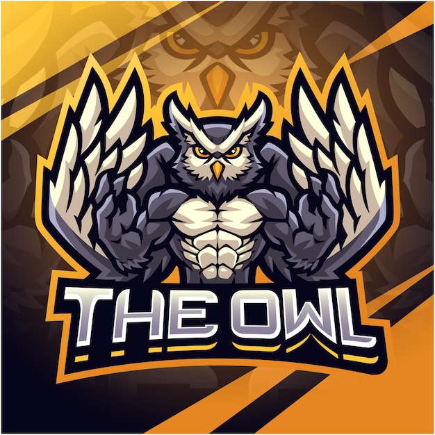 The owl fighter esport mascot logo design