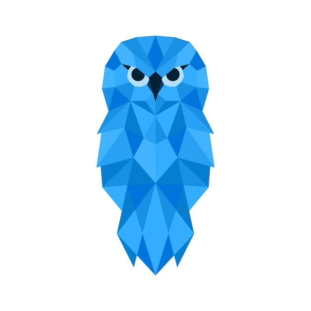 Owl geometric Design. low poly Style Logo icon Vector illustration