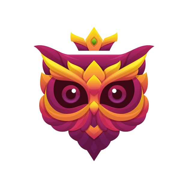 Owl Gradient Colorful Vector Illustration