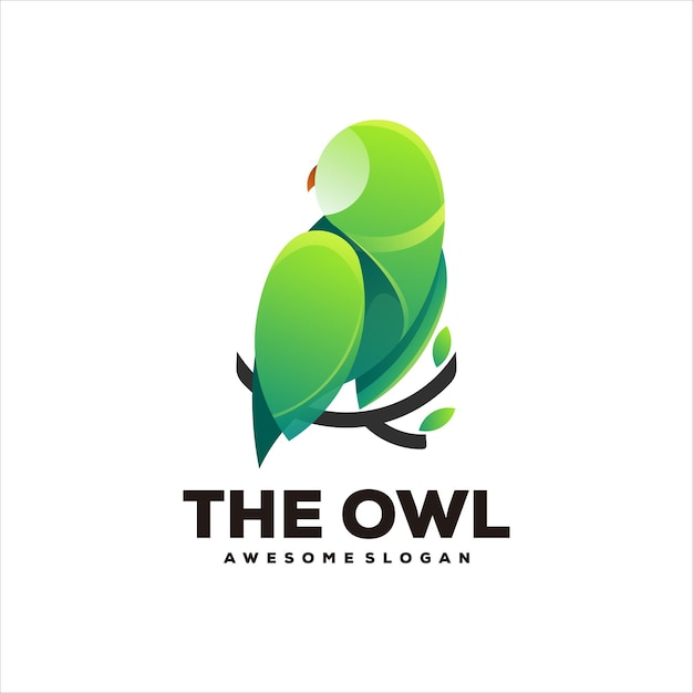 Owl gradient design logo illustration