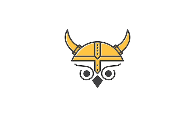 Owl head as viking logo vector icon symbol design graphic illustration