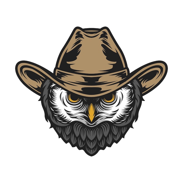 Owl Head Mascot Design Vector