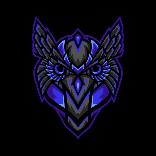 Owl Head Tribal Mascot Logo Illustration