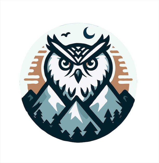 Owl head vector for Logo type