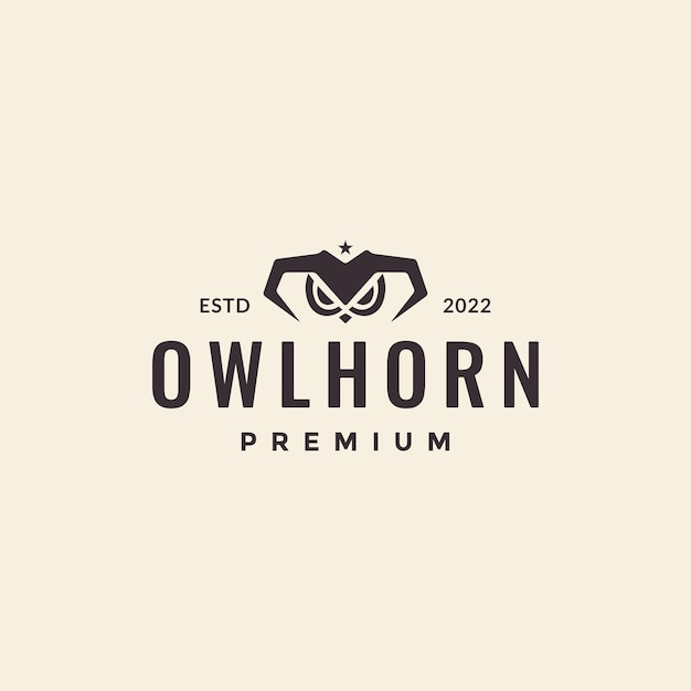 Owl head with horn minimal logo design vector graphic symbol icon illustration creative idea