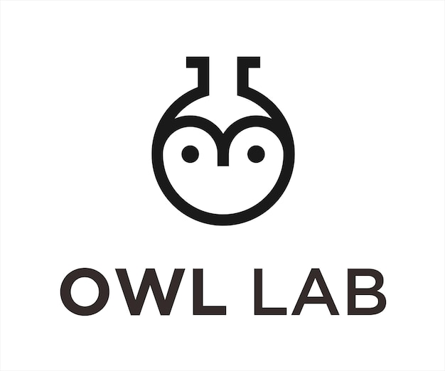 owl laboratory logo design vector illustration