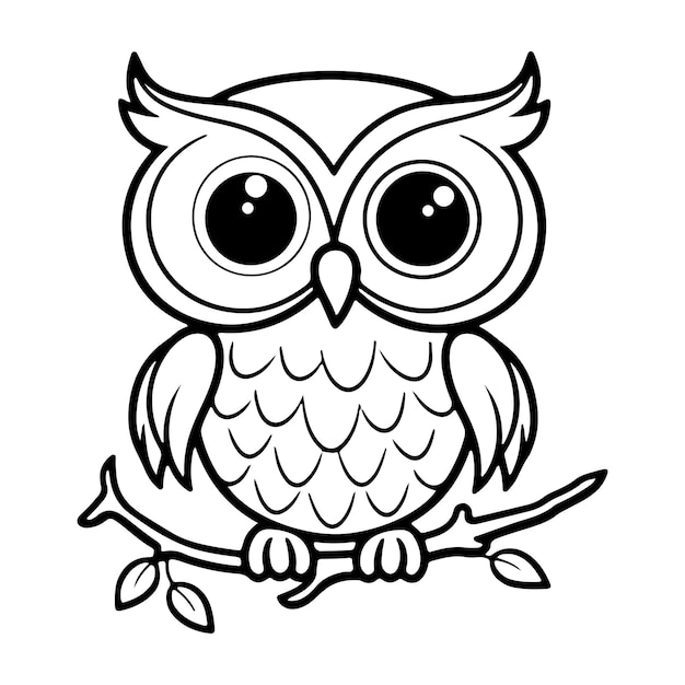 owl line art drawing