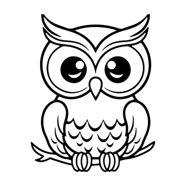 owl line art drawing