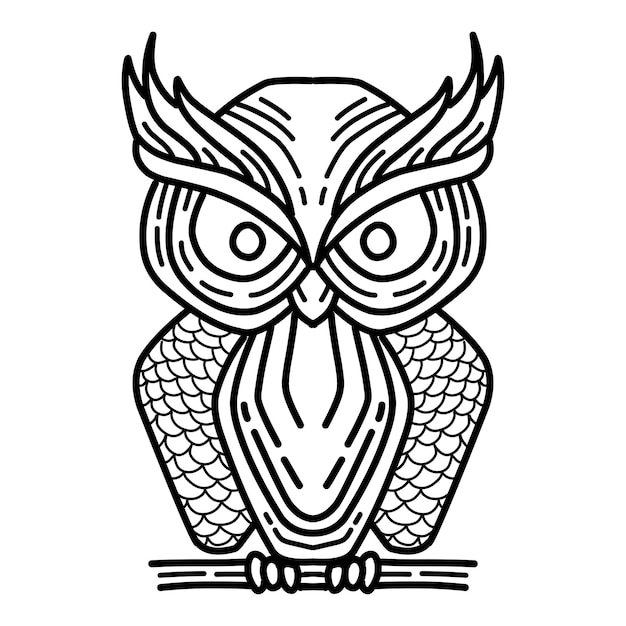 owl line art logo vector illustration