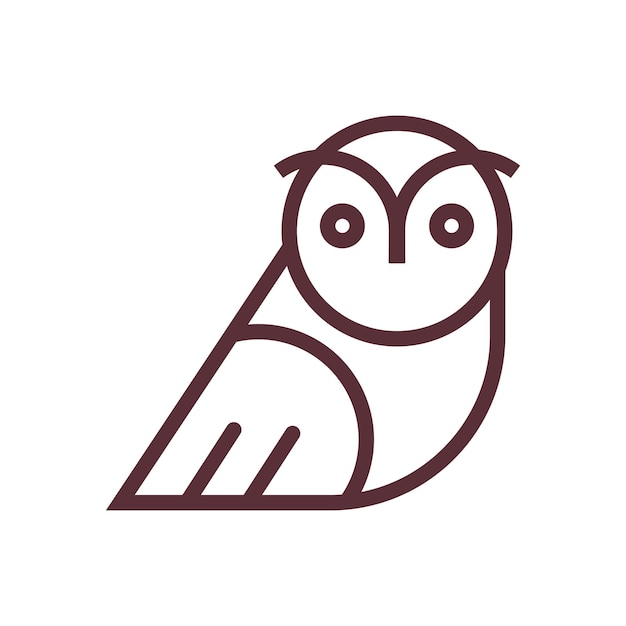 Owl linear illustration vector set