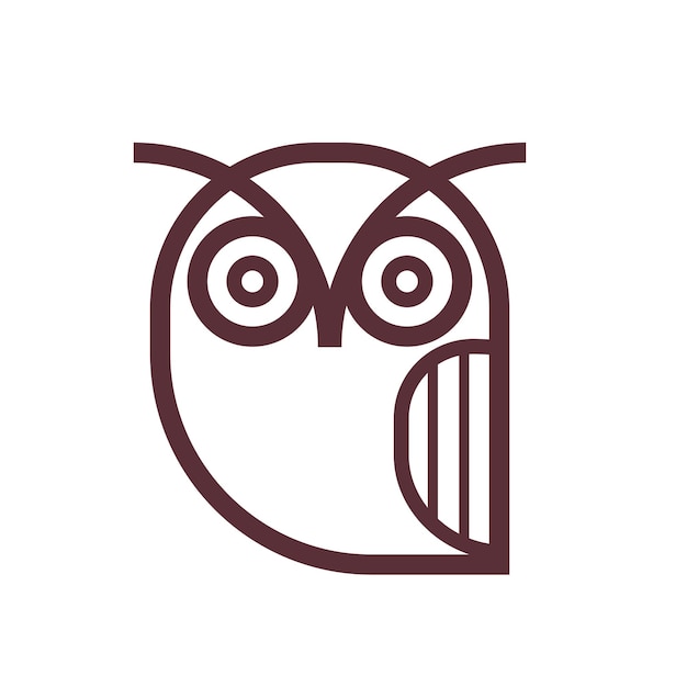 Owl linear illustration vector set