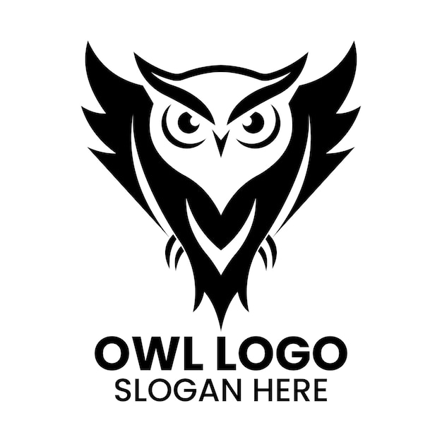 Owl logo design in black color