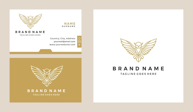 Owl logo design and business card template