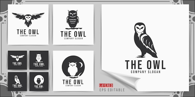 Owl logo design vector illustration isolated on white background