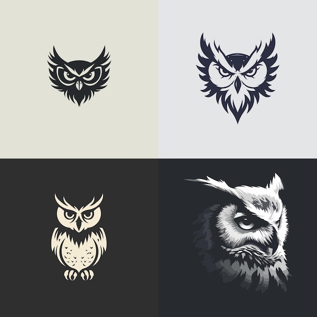 Owl logo design vector illustration