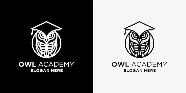 Owl logo design vector with Education and learning concept university academy