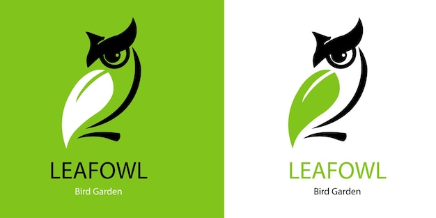 Owl logo designs inspiration isolated on white and green background Vector