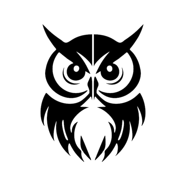 The owl logo is presented in vector style in black and is tastefully separated on a white backdrop