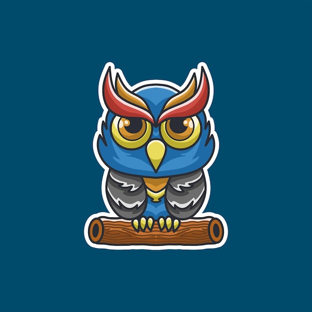 Owl logo mascot sticker