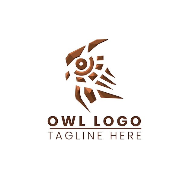 Owl logo prismatic vector illustration design