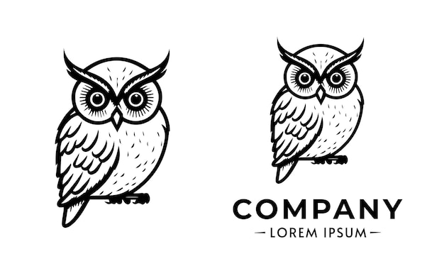 Owl logo set Owl logo vector silhouette