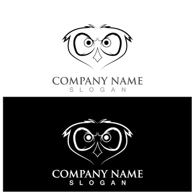 Owl logo and vector template