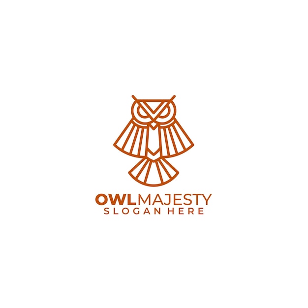 Owl majesty logo design line art illustration