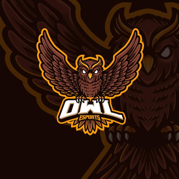 Owl mascot esport gaming logo design