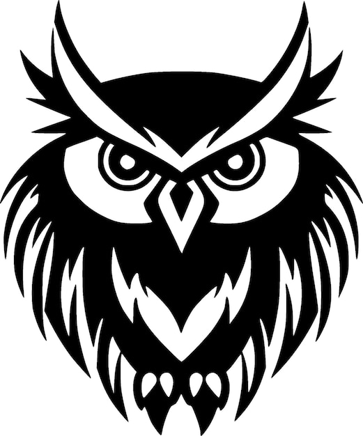 Owl Minimalist and Flat Logo Vector illustration